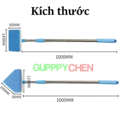 Cây Chà Hồ Vệ Sinh Hồ Cá Xoay 360 Độ Có Thể Kéo Dài 1m - Tiện Lợi Vệ Sinh Hồ Cá