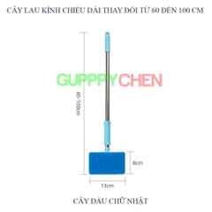 Cây Chà Hồ Vệ Sinh Hồ Cá Xoay 360 Độ Có Thể Kéo Dài 1m - Tiện Lợi Vệ Sinh Hồ Cá