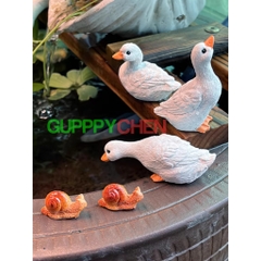 Bộ 3 Con Vịt Trang Trí Hồ Cá Thủy Sinh Tiểu Cảnh Terrarium Decor Sân Vườn