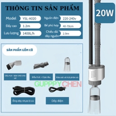 Máy Hút Cặn Vệ Sinh Hồ Cá YEE - Tích Hợp Đầu Bơm 20w, 30w