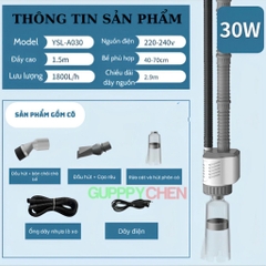 Máy Hút Cặn Vệ Sinh Hồ Cá YEE - Tích Hợp Đầu Bơm 20w, 30w