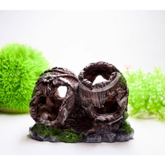 Mô Hình Thùng Gỗ Trang Trí Bể Cá Thủy Sinh - Tạo Tiểu Cảnh Cho Tép Cảnh