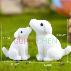 Mô Hình Tiểu Cảnh " Chó Cha Con Mini " - Trang Trí Hồ Cá và Terarium