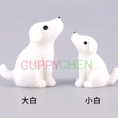 Mô Hình Tiểu Cảnh " Chó Cha Con Mini " - Trang Trí Hồ Cá và Terarium