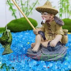 Mô Hình Tiểu Cảnh Ông Lão Đánh Cá - Trang Trí Hồ Cá và Terarium.
