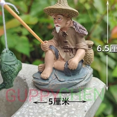 Mô Hình Tiểu Cảnh Ông Lão Đánh Cá - Trang Trí Hồ Cá và Terarium.