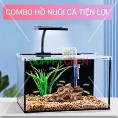 (HOẢ TỐC HCM) COMBO HỒ KÍNH KÈM LỌC VÀ ĐÈN NUÔI CÁ TIỆN LỢI TIẾT KIỆM