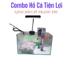 (HOẢ TỐC HCM) COMBO HỒ KÍNH KÈM LỌC VÀ ĐÈN NUÔI CÁ TIỆN LỢI TIẾT KIỆM
