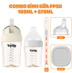 Bình sữa PPSU TopgiaKids cho bé 160ml/270ml
