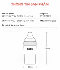 Bình sữa PPSU TopgiaKids cho bé 160ml/270ml