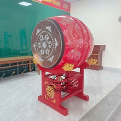 Trống Đình Chùa 80×100cm Gỗ Mít Da Trâu – Âm Thanh Vang Xa Trầm Hùng