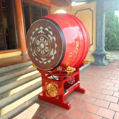 Trống Đình Chùa 100×120cm Gỗ Mít Da Trâu – Âm Thanh Đại Hồng Trầm Hùng