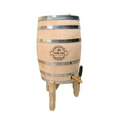 Thùng Gỗ Sồi 50L Dáng Đứng Để Mộc