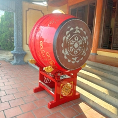 Trống Đình Chùa 100×120cm Gỗ Mít Da Trâu – Âm Thanh Đại Hồng Trầm Hùng