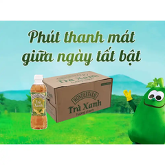 Thùng 24 chai trà xanh hương chanh Wonderfarm 345 ml
