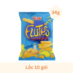 Lốc 10 gói snack khoai tây Oishi vị muối 34g