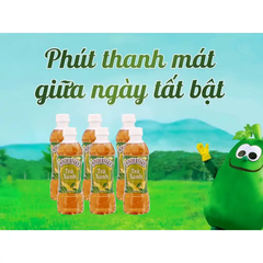 Lốc 6 chai trà xanh hương chanh Wonderfarm 345 ml