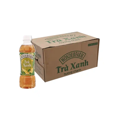 Thùng 24 chai trà xanh hương chanh Wonderfarm 345 ml