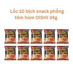 Lốc 10 gói snack phồng tôm hùm Oishi 34g
