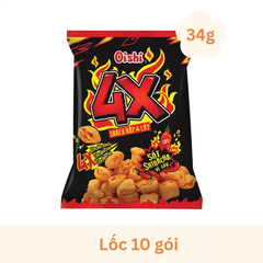 Lốc 10 gói snack bắp Oishi 4X sốt Sriracha vị cay 34g