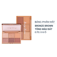 Bảng phấn mắt Baby Bright - Bright Pink tông hồng/Glowy Peach tông cam đào/Bronze Brown tông màu đất 0.7g