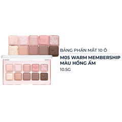 Bảng phấn mắt Lilybyred 10 ô - màu M03 Ash Beige/M04 Cool Membership/M05 Warm Membership 10.5g