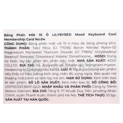 Bảng phấn mắt Lilybyred 10 ô - màu M03 Ash Beige/M04 Cool Membership/M05 Warm Membership 10.5g