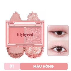 Bảng phấn mắt Lilybyred 2 ô - màu 01 Romantic Moment/02 Delicate Moment/03 Cheerful Moment/05 Mellow Moment 1.6g
