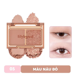 Bảng phấn mắt Lilybyred 2 ô - màu 01 Romantic Moment/02 Delicate Moment/03 Cheerful Moment/05 Mellow Moment 1.6g