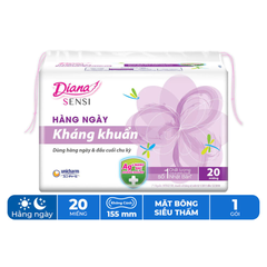 Băng vệ sinh Diana hàng ngày Sensi kháng khuẩn gói 20 - 40 miếng