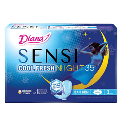 Băng vệ sinh Diana Sensi Cool Fresh Night 29cm/35cm gói 3 - 4 miếng