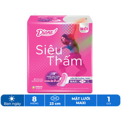 Băng vệ sinh Diana siêu thấm maxi dày cánh gói 8 miếng