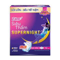 Băng vệ sinh Diana Super Night ban đêm 29cm gói 4 - 12 miếng