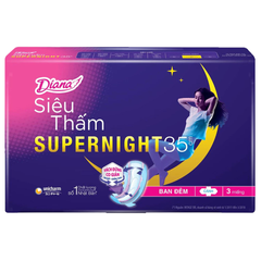 Băng vệ sinh Diana Super Night ban đêm 35cm gói 3 - 12 miếng