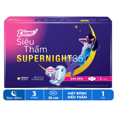 Băng vệ sinh Diana Super Night ban đêm 35cm gói 3 - 12 miếng
