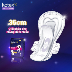 Băng vệ sinh Kotex ban đêm mặt bông siêu mỏng cánh 35cm - 3/8 miếng