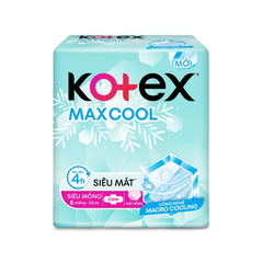 Băng vệ sinh Kotex max cool siêu mỏng cánh 8 miếng