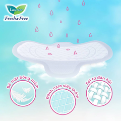 Băng vệ sinh Laurier Fresh & Free dày cánh 22cm thấm hút tốt 20 miếng