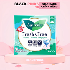 Băng vệ sinh Laurier Fresh & Free siêu mỏng cánh 22cm 8/20 miếng.