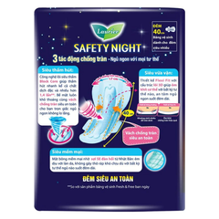 Băng vệ sinh Laurier Safety Night ban đêm chống tràn 40cm 4/8 miếng