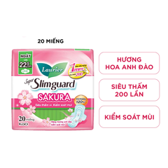 Băng vệ sinh Laurier siêu mỏng cánh hương anh đào 22.5cm 20 miếng