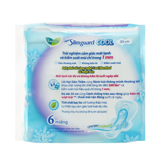 Băng vệ sinh Laurier siêu mỏng mát lạnh và kiểm soát mùi 30cm 6 miếng