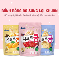 Bánh bỏng Bebecook bổ sung lợi khuẩn vị dâu /vị chuối /vị pho mai 23g dành cho bé trên 12 tháng tuổi