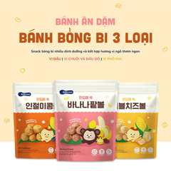 Bánh bỏng bi Bebecook vị đậu/ vị phô mai/ vị chuối và đậu đỏ 25g dành cho bé trên 12 tháng tuổi