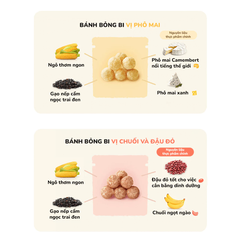Bánh bỏng bi Bebecook vị đậu/ vị phô mai/ vị chuối và đậu đỏ 25g dành cho bé trên 12 tháng tuổi