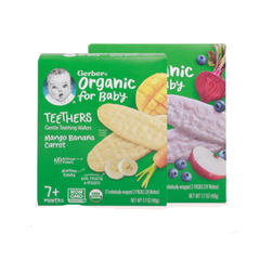 Bánh gạo ăn dặm Gerber Organic vị việt quất, táo, củ cải đỏ /xoài, chuối, cà rốt 48g