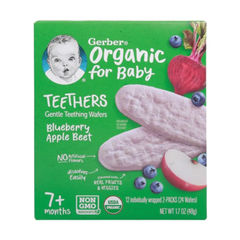 Bánh gạo ăn dặm Gerber Organic vị việt quất, táo, củ cải đỏ /xoài, chuối, cà rốt 48g