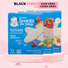 Bánh gạo ăn dặm Gerber vị xoài, mâm xôi /dâu, táo, cải bó xôi /chuối, đào 48g