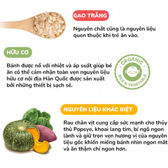 Bánh gạo Bebecook vị gạo và bí ngô /vị gạo và cải bó xôi /vị gạo và khoai lang tím 30g dành cho bé trên 6 tháng tuổi