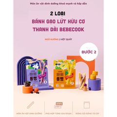 Bánh gạo lứt thanh dài Bebecook vị bắp nướng /việt quất 30g dành cho bé trên 12 tháng tuổi